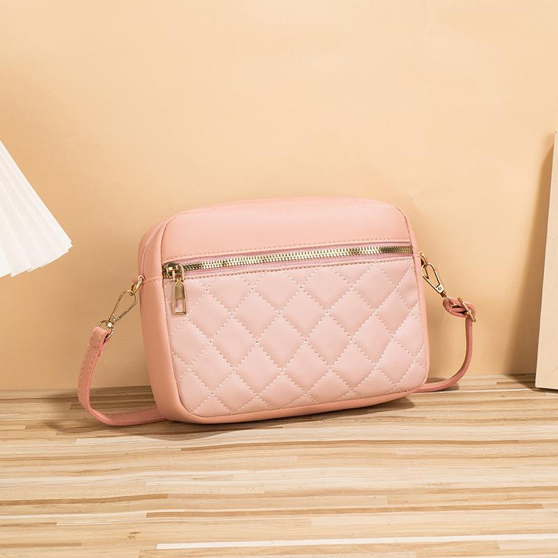 Small Square Rhombic Lattice Bag for Women Fashionable Crossbody Bags Feminine Portable Shoulder Bags