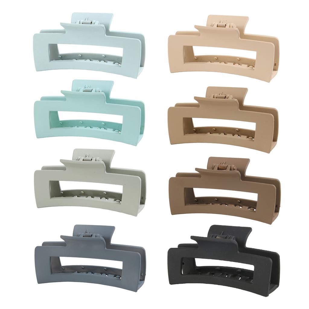 Matte Hair Clips for Women and Girls - Rectangle and Double Row Small Claw Clips for Thin/Medium Fine Hair - Nonslip Jaw Clips