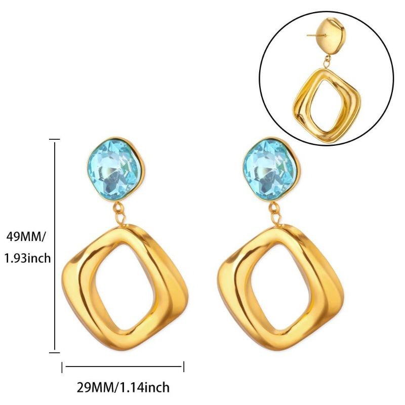 Light Luxury Fashion Temperament Zircon Versatile Earrings Earrings Women's Niche High-end Geometric Design Cold Wind Earrings