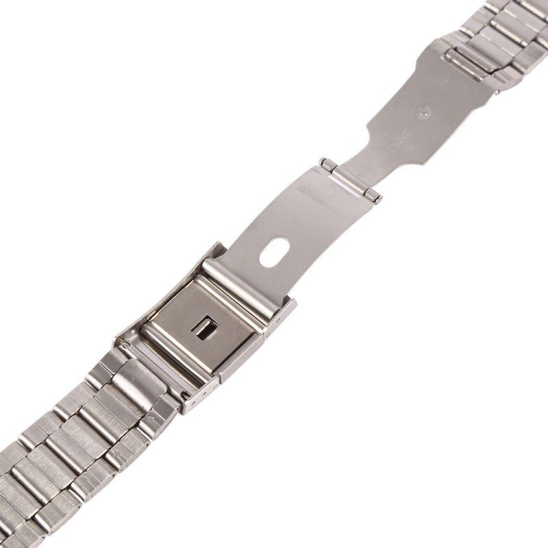 Leisure Watchbands Stainless Steel Unisex Watch Band Strap Straight Snaps Bracelet 18mm 20mm 22mm