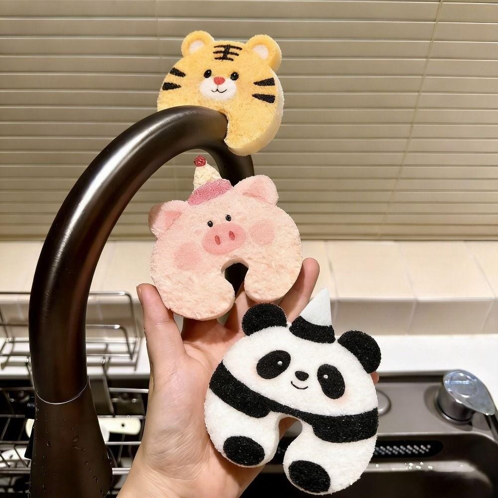 Absorbent U-Shaped Groove Sponge Quick-dry Pot Scrubber Sponge Kitchen Cleaning