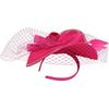 Milisten Fascinators Hat for Women Cocktail Party Tea Party Headband, Pink Sinamay Mesh Headdress, Wedding Hairband, Elegant Women Special Occasion