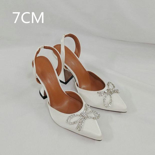 2025 Satin High Heels Women'S Bow Sexy Rhinestone Pointe Women'S Shoe Wine Glass Everything Stylish