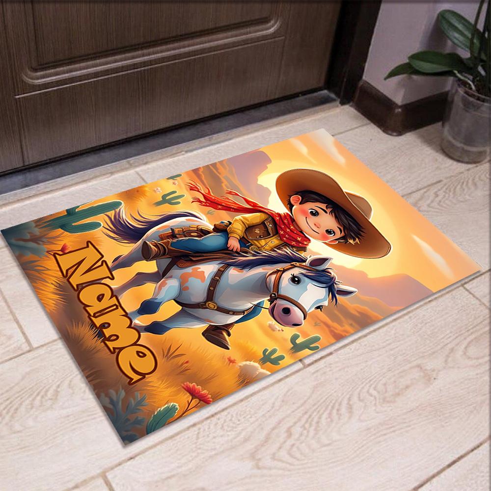 Benutzerdefinierter Name LNTB002260915X1005==Cowboy-bedruckter Teppich, Teppich für Bürostuhl Wohnzimmer Schlafzimmer Küchenraum Dekoration Geschenke.