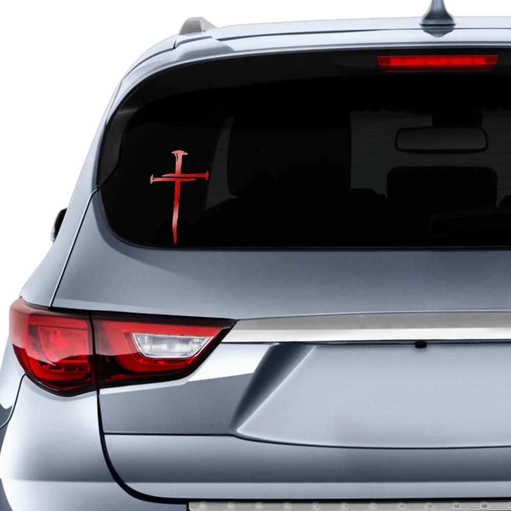 Creative Car Sticker Cross Nail Design Vinyl Decal Waterproof Reflective Sticker Personalized Car Styling Decorative Accessories