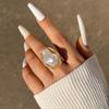 European and American French Vintage Special-shaped Pearl Rings, Women's Index Finger Rings, Personalized Fashion Design, Open Tail Rings