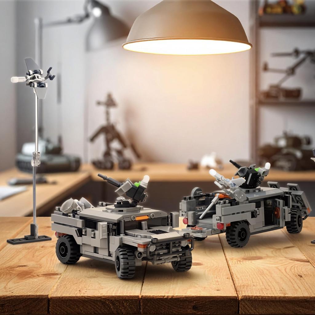 MyBuild Armed Forces Drone Command Vehicle 6022 - Military Building Blocks  Includes Scout Drone, Turret, and Missile Rack  Building Set  Ages 14+