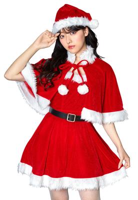 Clearstone Miminoel Christmas Cosplay Costume One-Piece Cape Santa for Women, Red