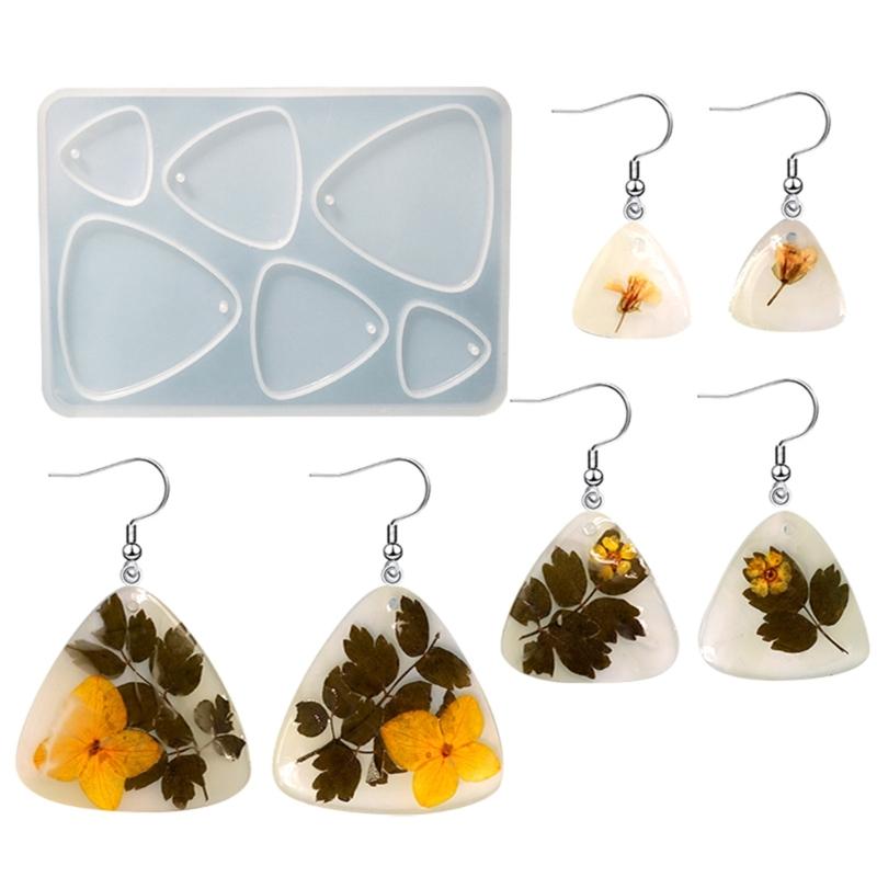 Schmuck Gießform aus Harz Modisches Muster Halskettenanhänger Ohrring Kristall Epoxidform Set Handgefertigtes Handwerk Silikonform