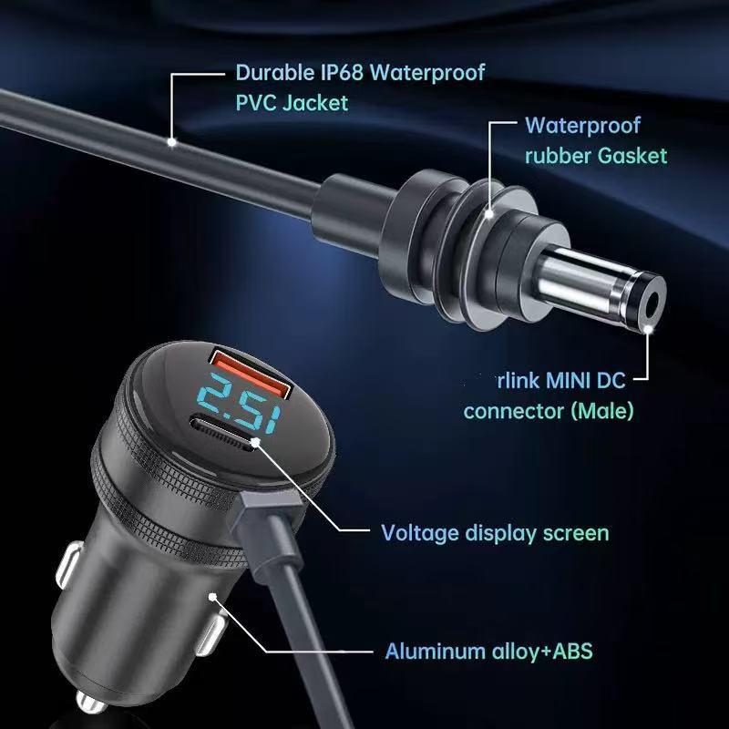 Fourth-Gen Mi Mini Digital Display Three-Port Car Charger with Vehicle Cigarette Lighter Adapter