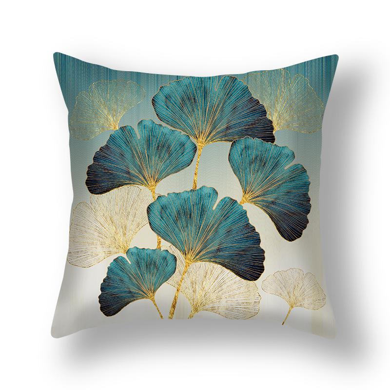 Short Plush Pillowcase, Simple and Versatile Ginkgo Leaf Pillow, Modern Decorative Sofa Pillow, Cushion