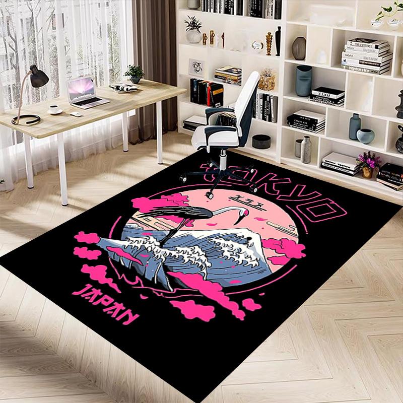 1pc Tokyo Japan Home Office, Durable Polyester Floor Mat with Easy, Office Decor, Urban Style, Nonslip Backing