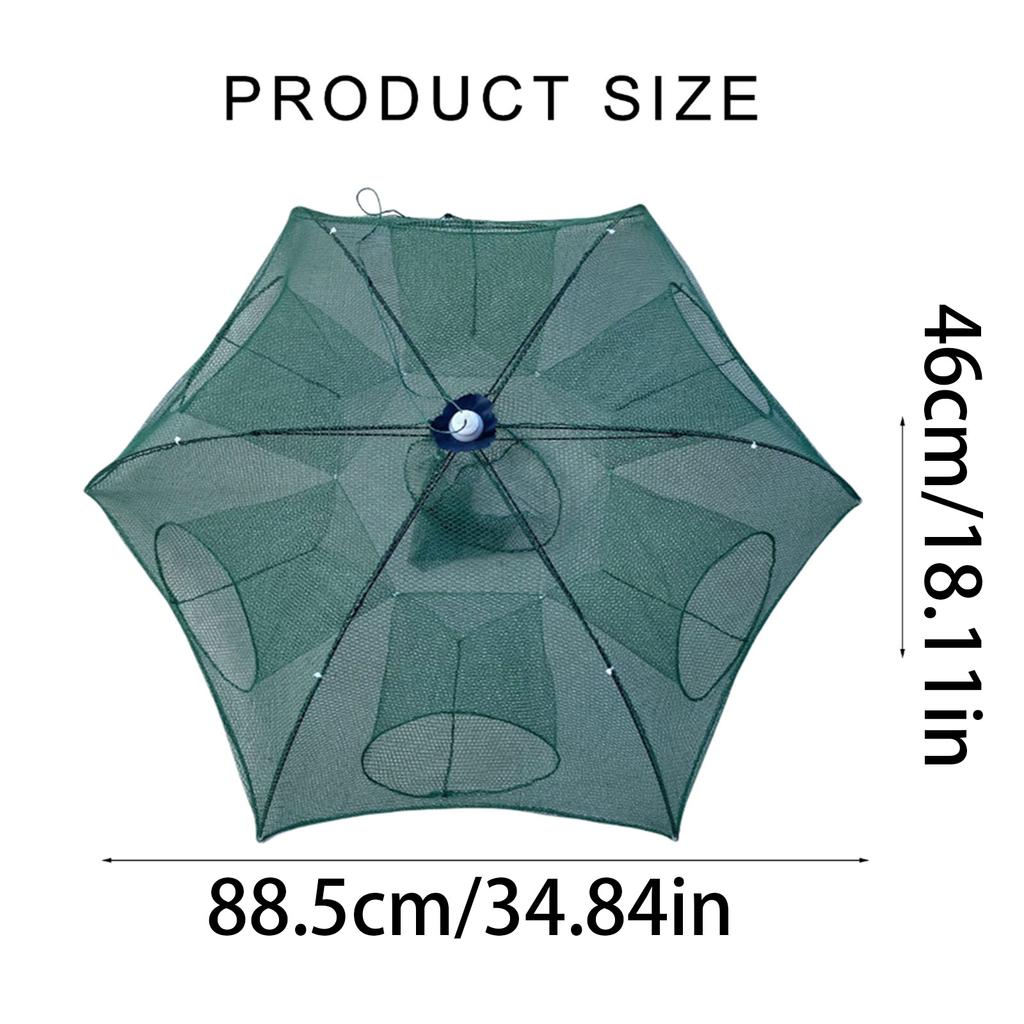6/8/10/12 Holes Umbrella Fishing Net Cage Shrimp Crab Fish Trap Foldable Fishing Bait Trap Crawfish Trap Cast Net Cage