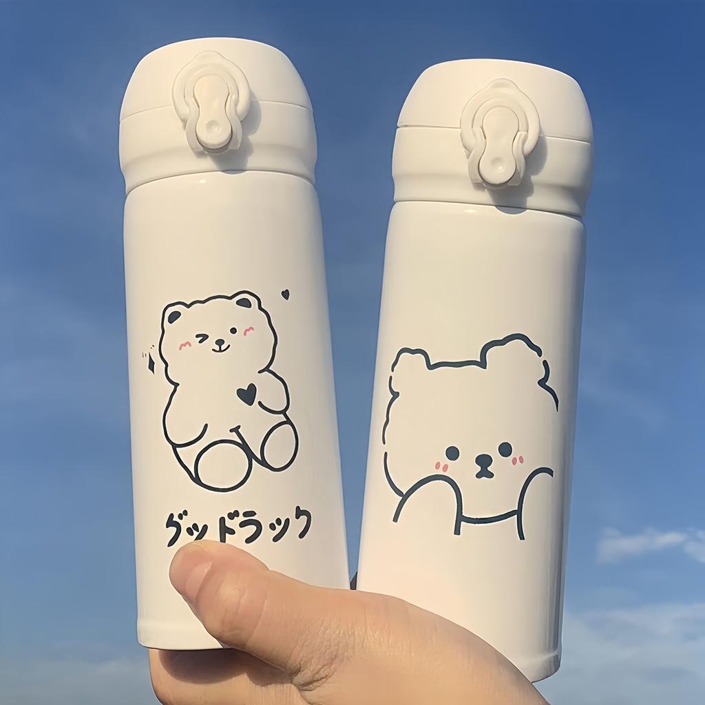 350ML Stainless Steel Thermo Bottle Coffee Cup Water Bottles for Children's Little Bear Insulation Cup Hot and Cold Water Bottle