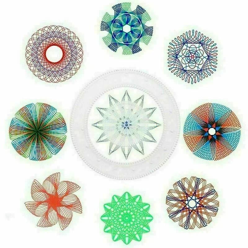 27-teiliges Set zum Zeichnen, Zeichnen, Zeichnen, Original-Spirograph-Design aus Blech, zum Basteln und Gestalten von Kinderspielzeug
