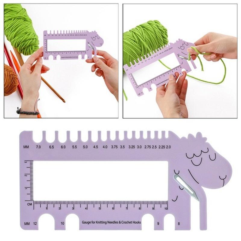 

Sheep Head Gauge with Scissors Gauge for Knitting Needles and Crochet Hooks Ruler Tool