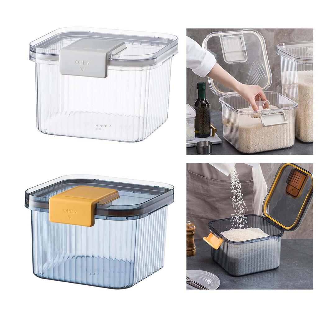 Rice Storage Bin Sealed Bulk Food Transparent for Cereal White