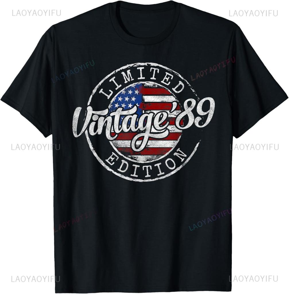 Hecho en 1989 Todas las Piezas Originales Divertida Camiseta de Cumpleaños Nacido en 1989 Unisex Verano Ropa de Calle Tops Ropa de Calle Camisas
