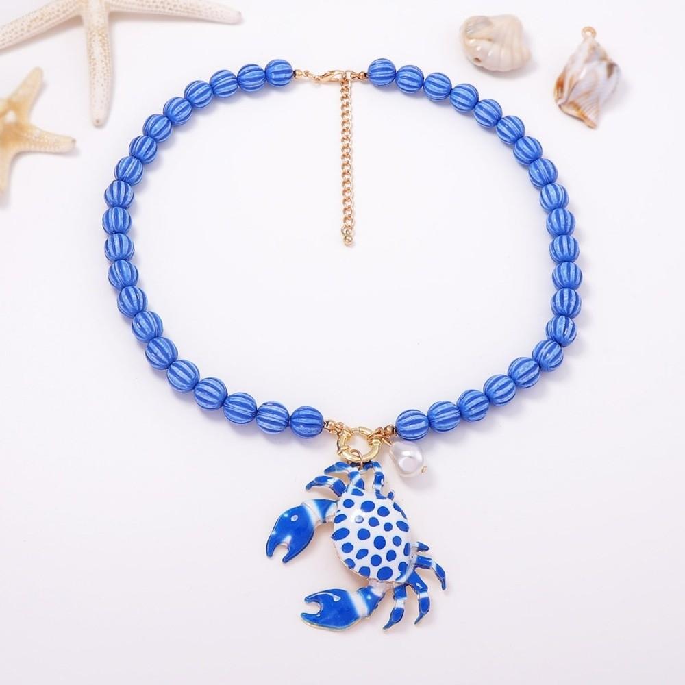 Collana di Perline Colorate Ciondolo Granchio Ciondolo Aragosta Collana a Tema Marino Ciondolo Stella Marina Collana con Ciondolo Gioiello Regalo