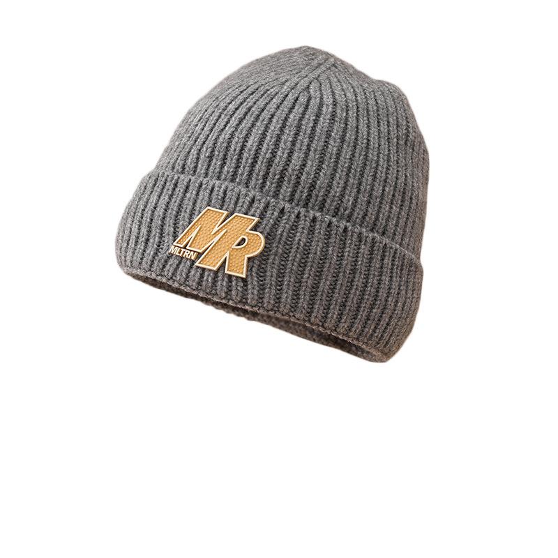 Korean Style Autumn and Winter Label Woolen Hat for Women Velvet Thickened Warm Knitted Hat Versatile Fashionable Cold Hat