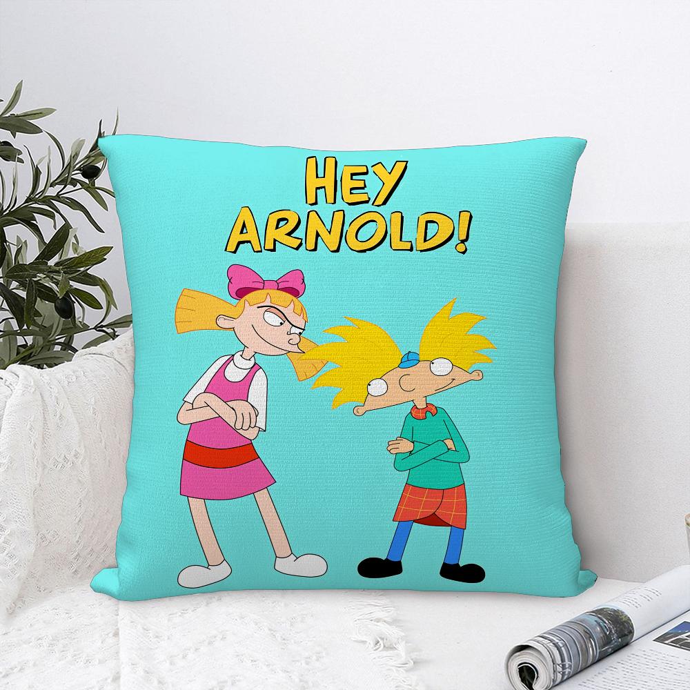 Cartoon Hey A-Arnold Pillow Case Sofa Decorative Home Double-sided Print Plush Square Throw Pillow Covers Cushion Decor Cover