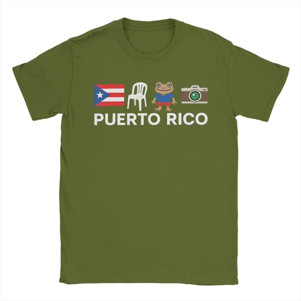 Bad Bunny Puerto Rico Coqui Frog Boricua Puerto Rican Flag Taino Cotton T Shirt For Mens T Shirts Tees Oversized Clothes