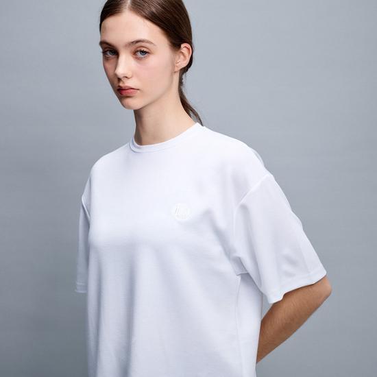 Horaho Logo Basic Luźny T-shirt z krótkim rękawem Czarny