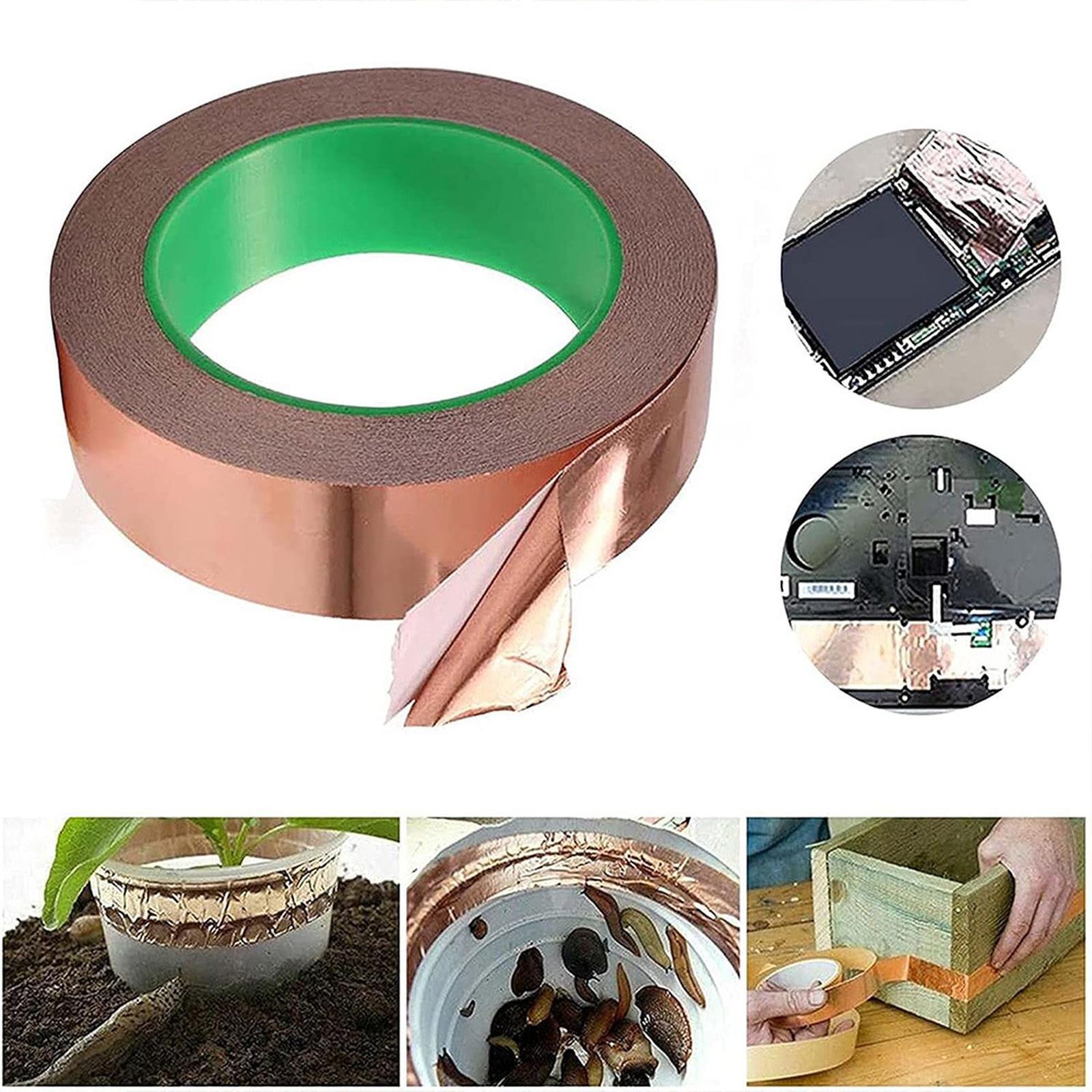 

Copper Foil Tape for Guitar, Shielding Crafts Electrical Repairs and with Conductive Adhesive, Gold Copper Tape One Size
