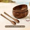 Natural Coconut Bowl Wooden Handmade Coconut Bowl Dinnerware Set Handmade Spoon for Desserts Fruit Salad Kitchen Utensils