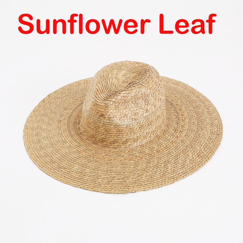French Sunflower Leaf Bohemian Western Cowboy Straw Hats for Women Vacation Beach Summer Vacation Jazz Panama Sun Caps