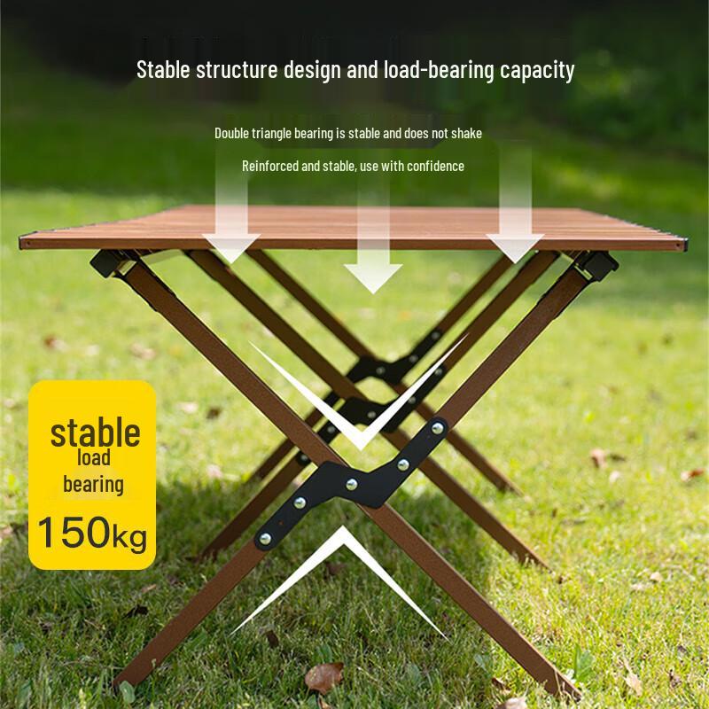 ENJOY SPACE 120cm Outdoor Carbon Steel Roll-up Folding Table