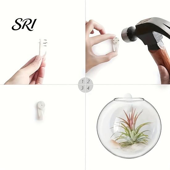 Decorative Wall Planter Hanging Glass Clear Flower Vase for Hydroponics Plants Greenery Home Decor Mount Terrarium Propagation Station Bathroom Office