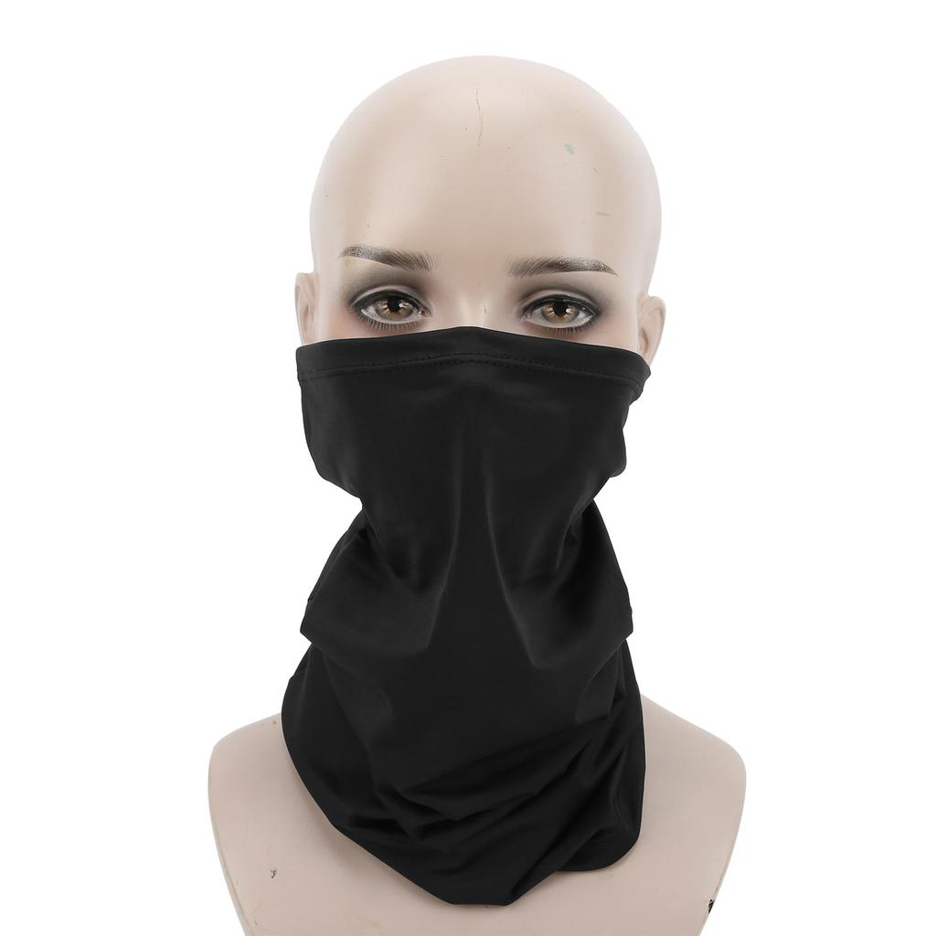 Outdoor MultiPurpose Scarf Breathable UV Face Cover Headband Washable(Black )