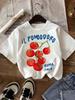 NewT-shirt with Tomato Print for Kids, Casual Round Neck,  Suitable for Daily Wear, Spring Summer Autumn