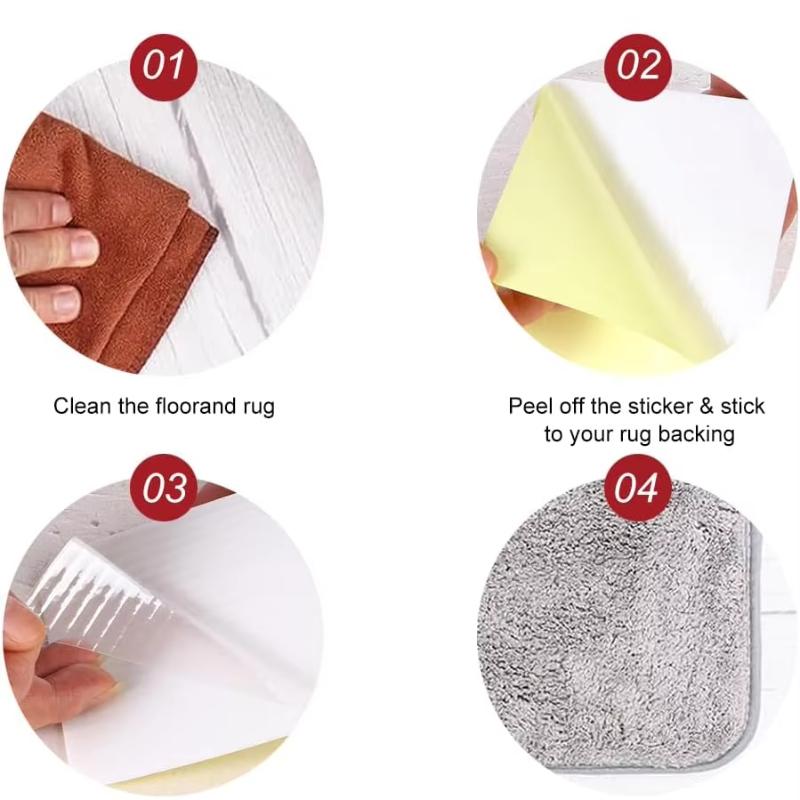 Rug Gripper Carpet Tape Non Slip Rug Pads Area Under Rug Carpet Tape Stickers Anti Slip Grips for Hardwood Floors, Tile, Wood