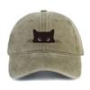 Black cat print vintage baseball cap for men and women, fashionable and casual versatile hat for shopping and dating
