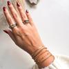 Bague Empilable Fine Yori Plaqué Or 18 Carats Acier Inoxydable pour Femmes Hypoallergénique Imperméable Bijoux Fins