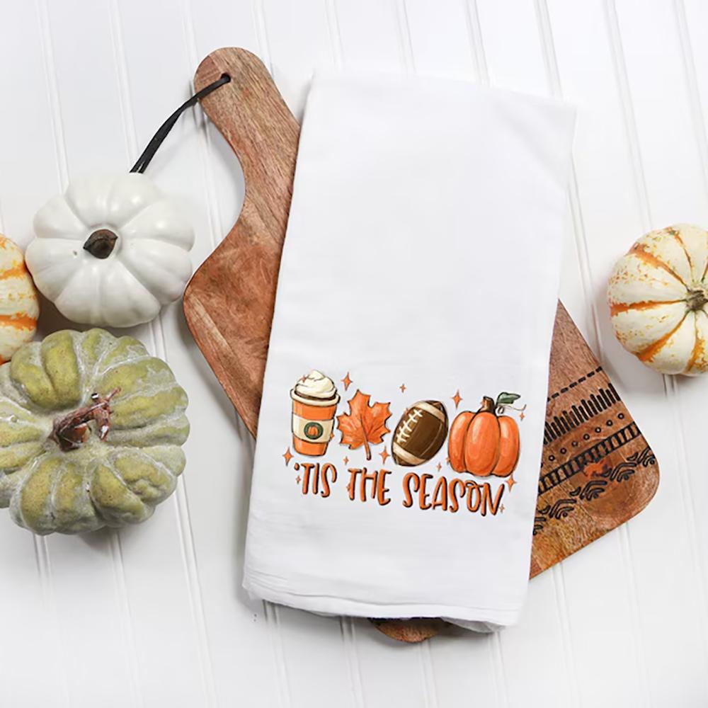 

Fall Football Towel Kitchen Decor Halloween Seasonal Flour Sack Dish Towel Coffee Bar Fall Farmhouse Housewarming Hostess Gift 1pcs 40x60cm