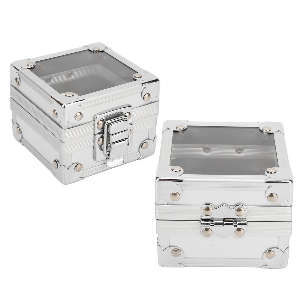 Nail Drill Bits Storage Box 25 Holes Transparent Clamshell Lock Design Dustproof Nail Drill Bits Desktop Container
