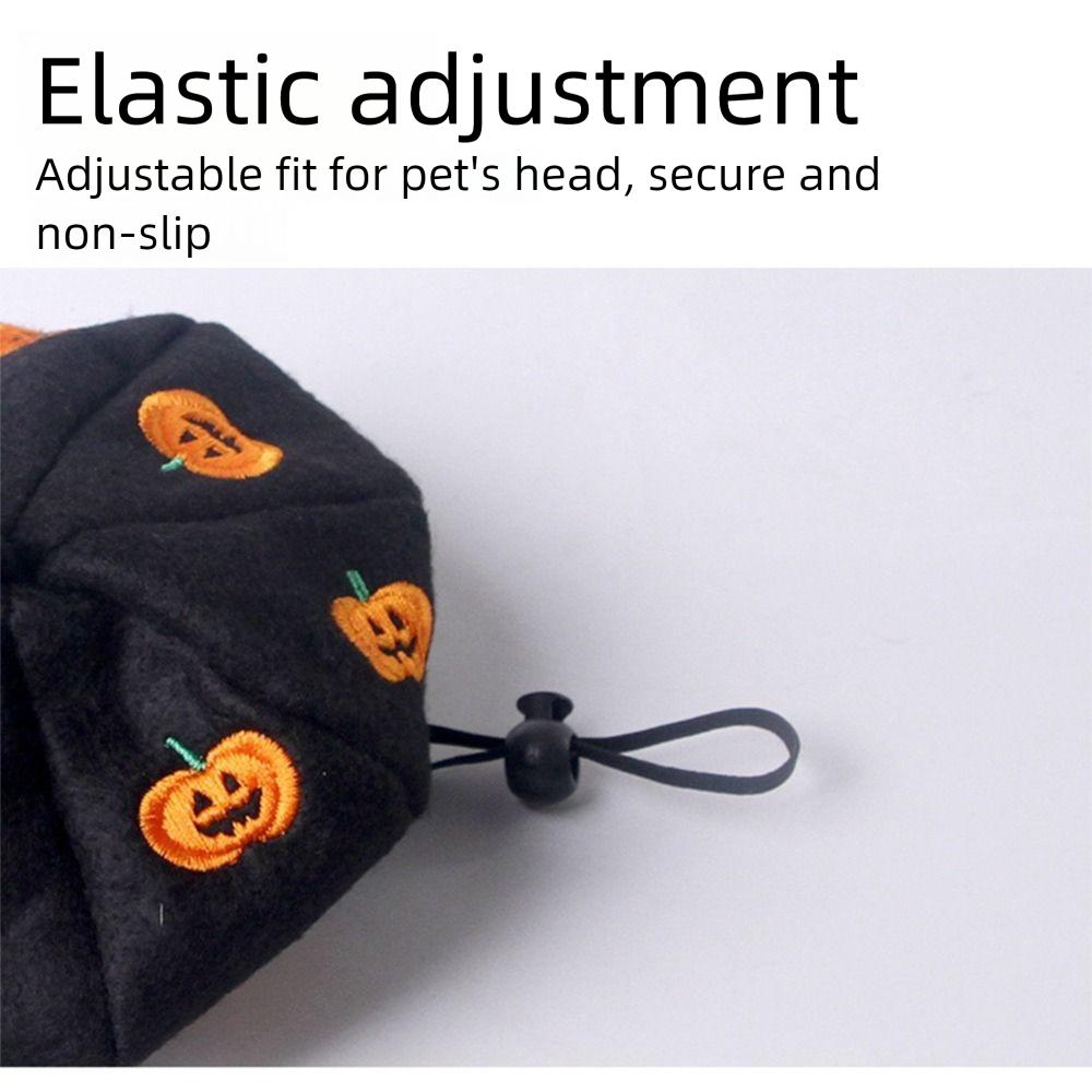 Adorable Pumpkin Print Pet Beret Hat Cute Breathable Cat Dog Caps Adjustable Creative Halloween Pet Decor Outdoor Indoor
