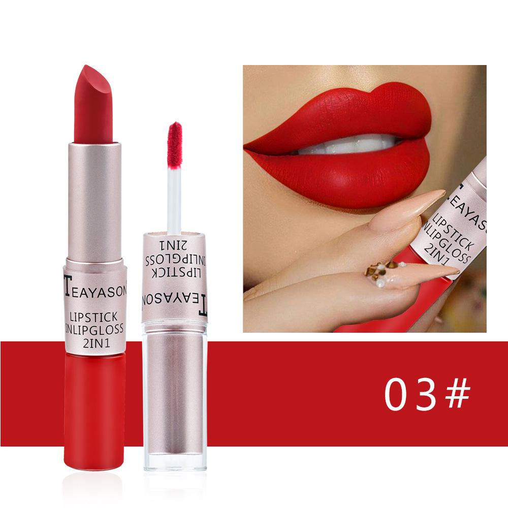 Rossetto opaco vellutato a lunga tenuta, lucidalabbra a doppia testa, lucidalabbra in tazza antiaderente, tinta volumizzante, rossetto impermeabile, trucco