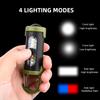 USB Rechargeable LED Flashlight with Adjustable Beam, Portable Keychain Flashlight with Hook for Camping, Emergency Situations, and Daily Use