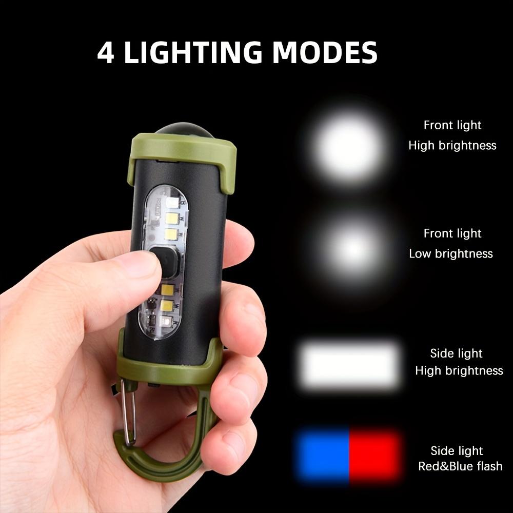 USB Rechargeable LED Flashlight with Adjustable Beam, Portable Keychain Flashlight with Hook for Camping, Emergency Situations, and Daily Use