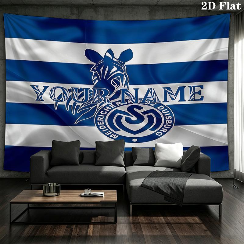 Msv Duisburg Individueller Name Wandteppich Ästhetischer Wandbehang Bedruckte Stoffdecke Dekorative Wandteppiche Für Schlafzimmer Wohnzimmer Heimdekoration 100cm x 150cm
