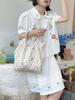 Large Capacity Korean Cartoon Embossed Canvas Tote Bag For Women Ideal For Beach Trips