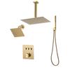 Shower Faucet Set, 305 Mm Thermostatic Ceiling Mount Rainfall Shower System with 152 Mm Wall Mount Head and 2 In 1 Handheld Spray, 3-Function Dual