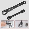 Angle Block Removal Wrench Tool Double-Ended Ratcheting Plumber Wrench Non-Slip Grip Pipe Angle Stop Wrench Kit