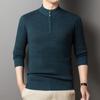 Halbhoher Reißverschlusspullover für Herren im Winter, dicker, warmer, von Vater installierter Herrenpullover mittleren Alters, einfarbiges, gestricktes Unterhemd aus Wolle