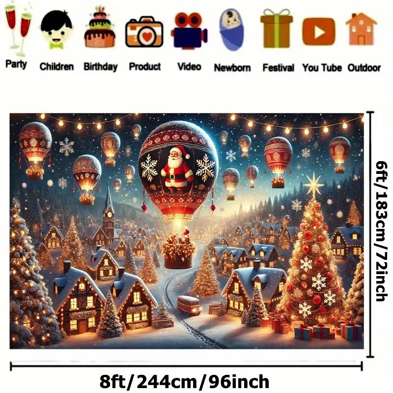 2D Christmas Winter Photo Backdrop Xmas Party Decor Cloth