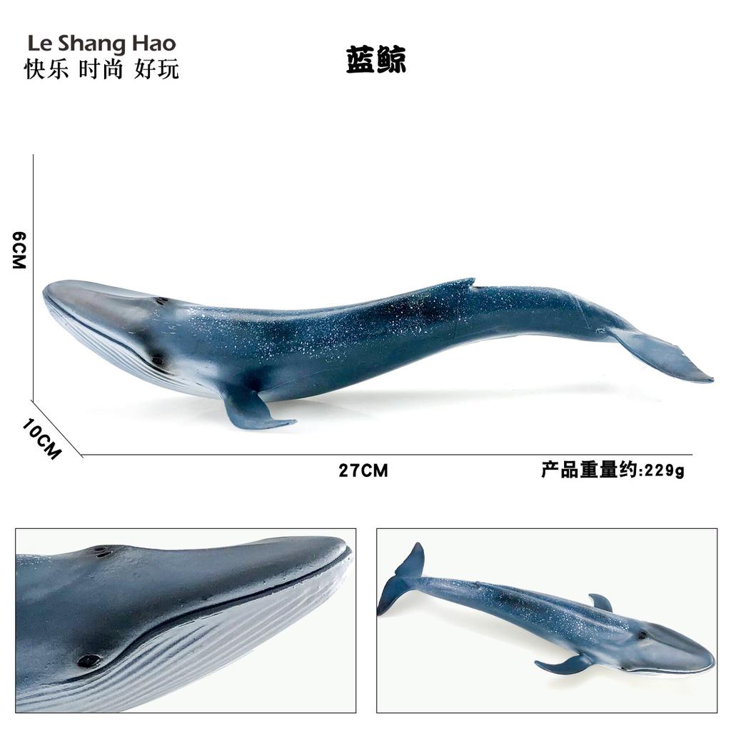 Solid Blue Whale Marine Life Model, Realistic Plastic Ocean Figure Wholesale Early Education